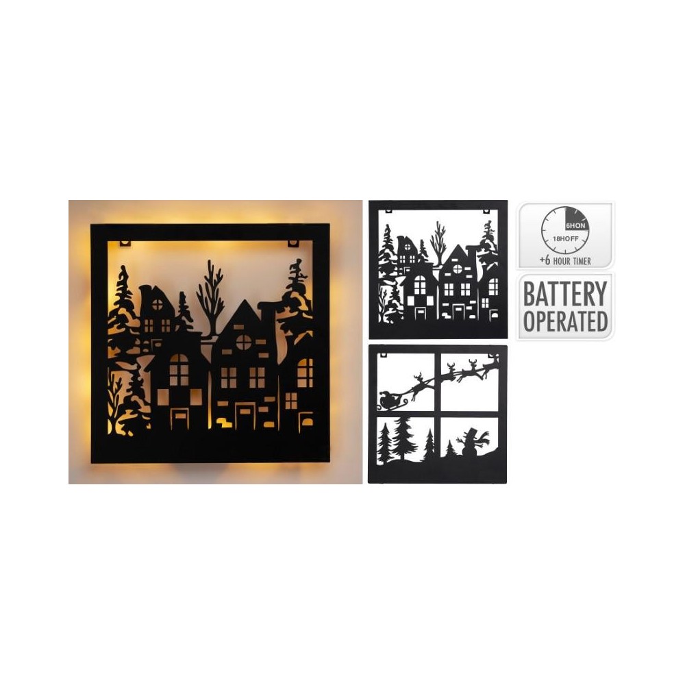 DECORAZIONE PARETE LED FERRO NERO